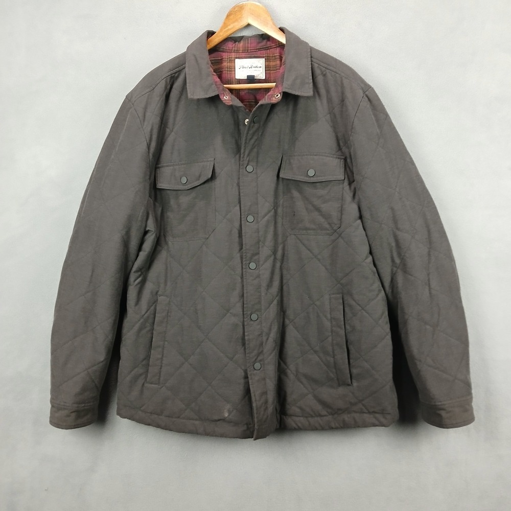 Flag & Anthem Chapin Jacket Mens XL Gray Quilted Warmth‎ Snap Front Insulated